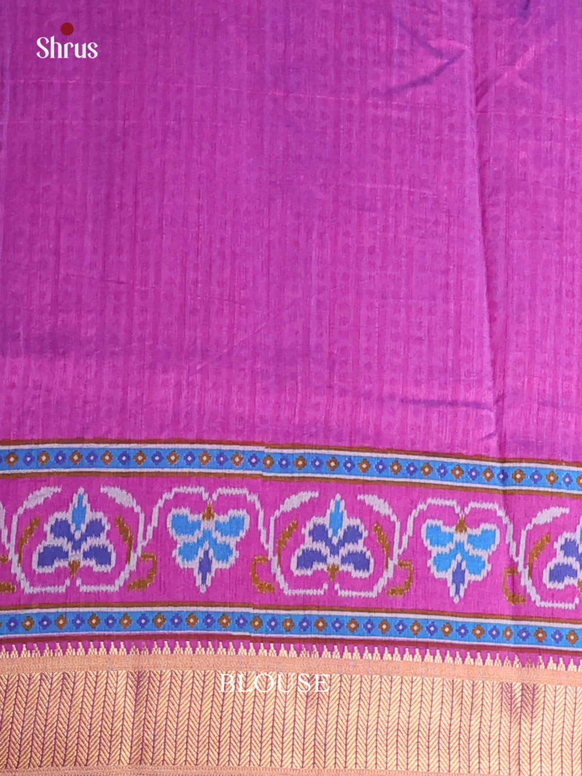 Blue & Purple - Semi Patola  Saree - Shop on Shrus.com