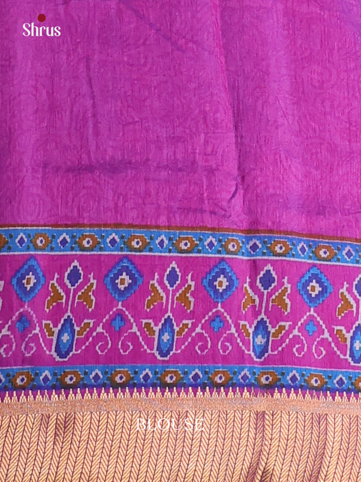 Blue & Purple - Semi Patola  Saree - Shop on Shrus.com