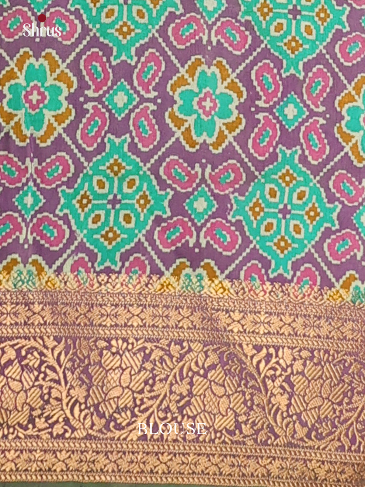 Teal Green & Purple - Semi Patola Saree - DCS18105 - Shop on Shrus.com