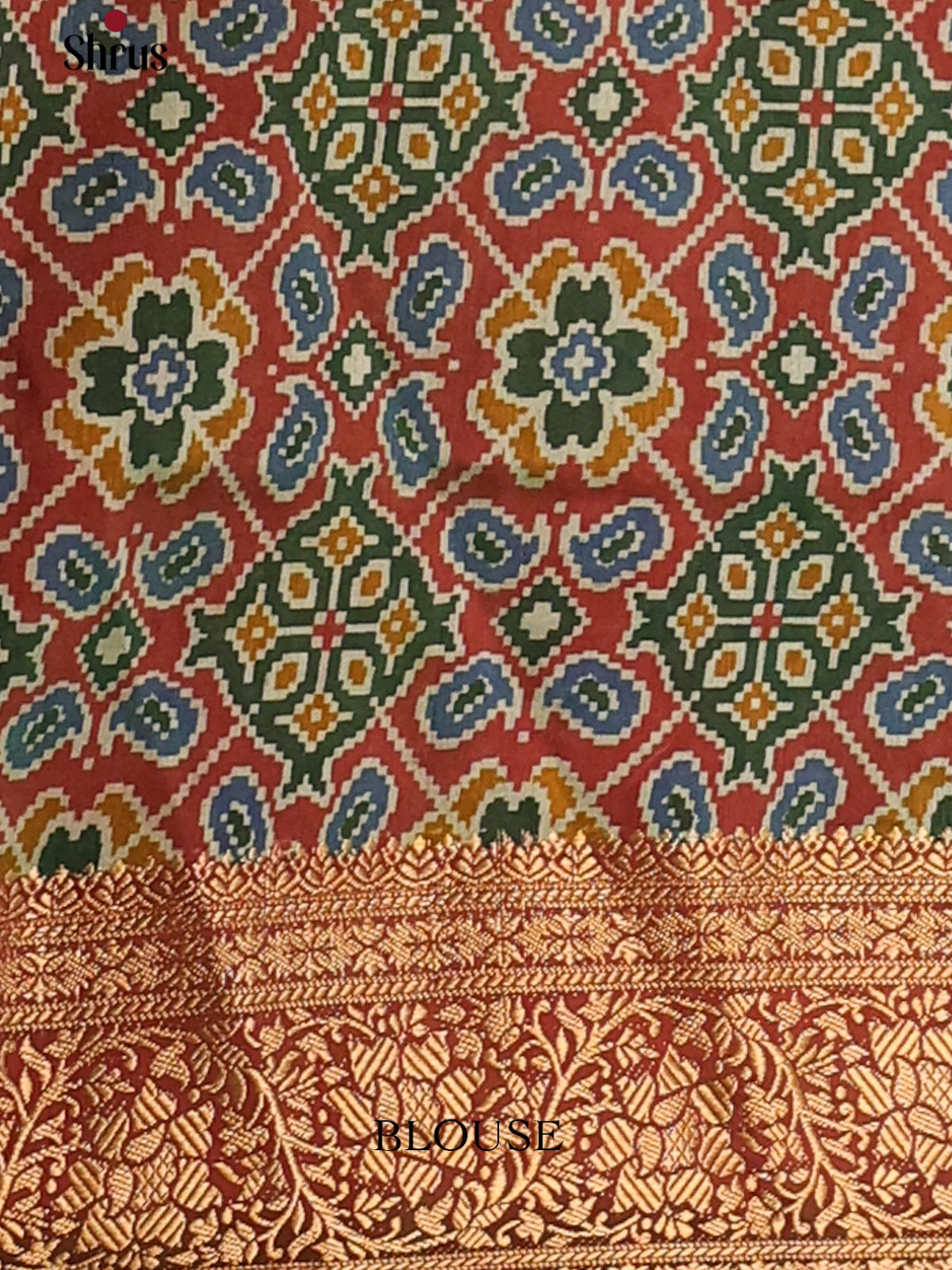 Green & Brown - Semi Patola Saree - Shop on Shrus.com