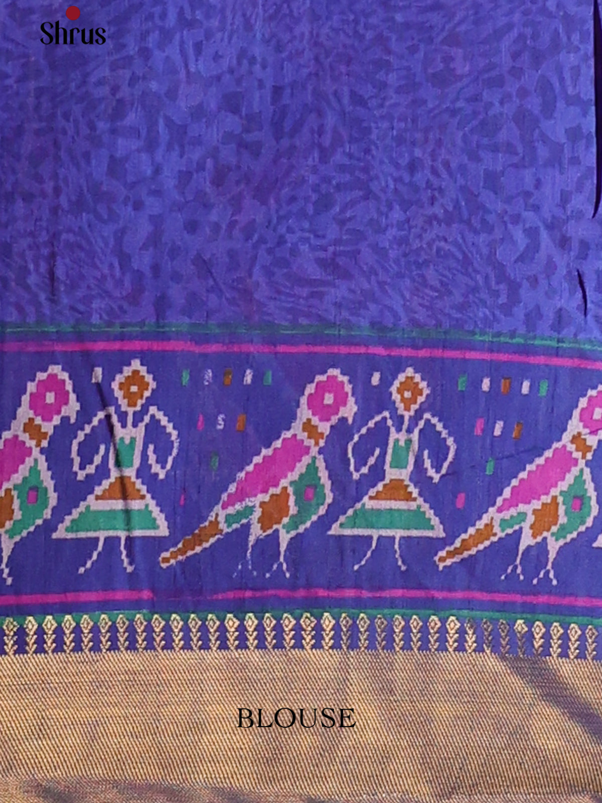 Majenta &  Blue- Semi Patola Saree - Shop on Shrus.com