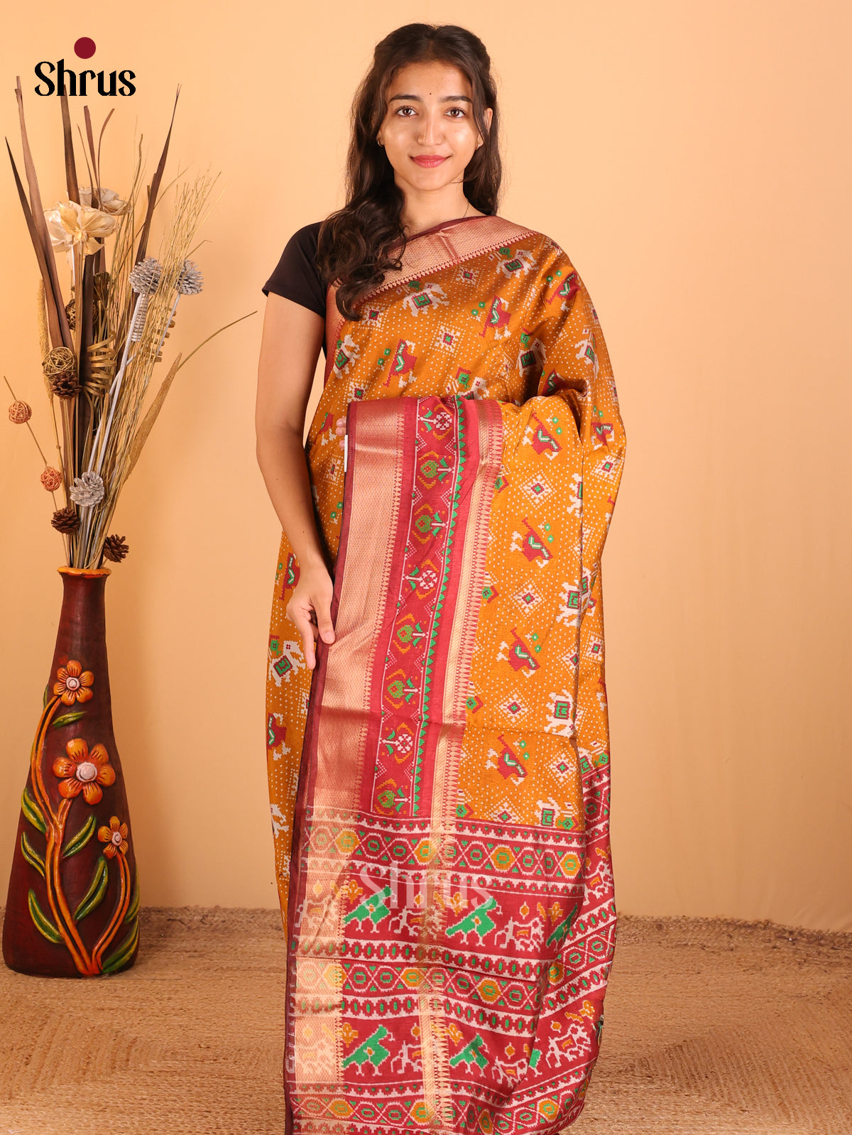 DCS18200 - Semi Patola  Saree - Shop on Shrus.com