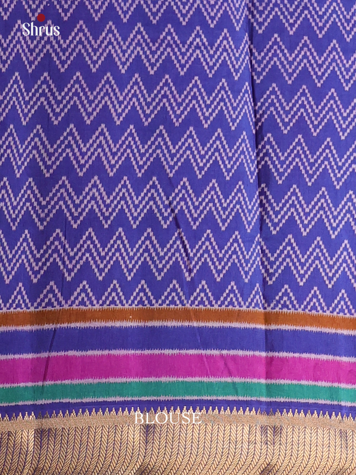 Pink & Blue - Semi Patola  Saree - Shop on Shrus.com