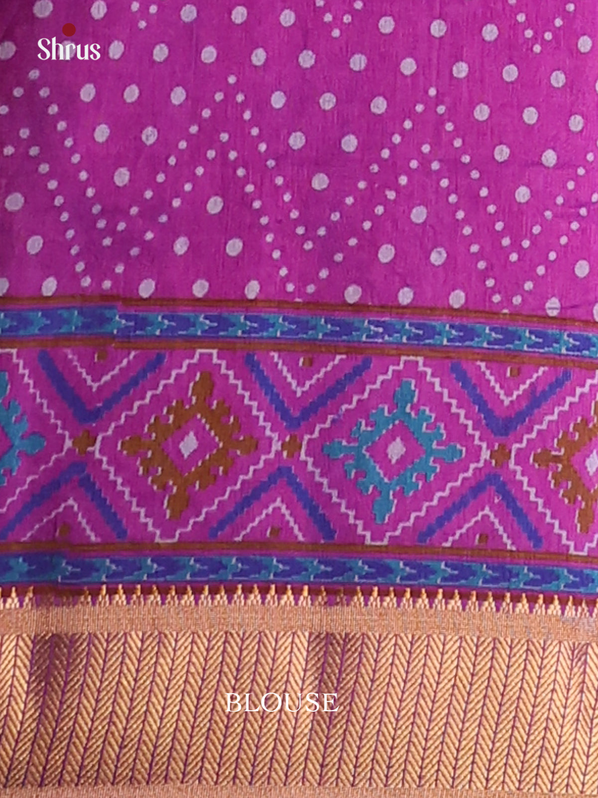 Blue & Purple - Semi Patola  Saree - Shop on Shrus.com