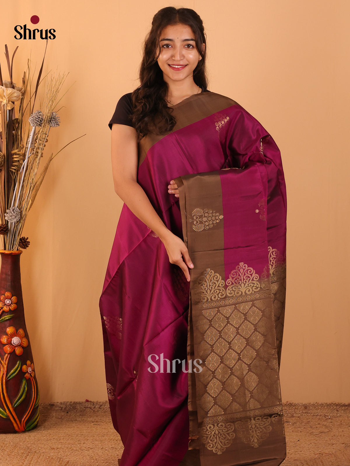 DCS19008 - Softsilk-halfpure  Saree - Shop on Shrus.com