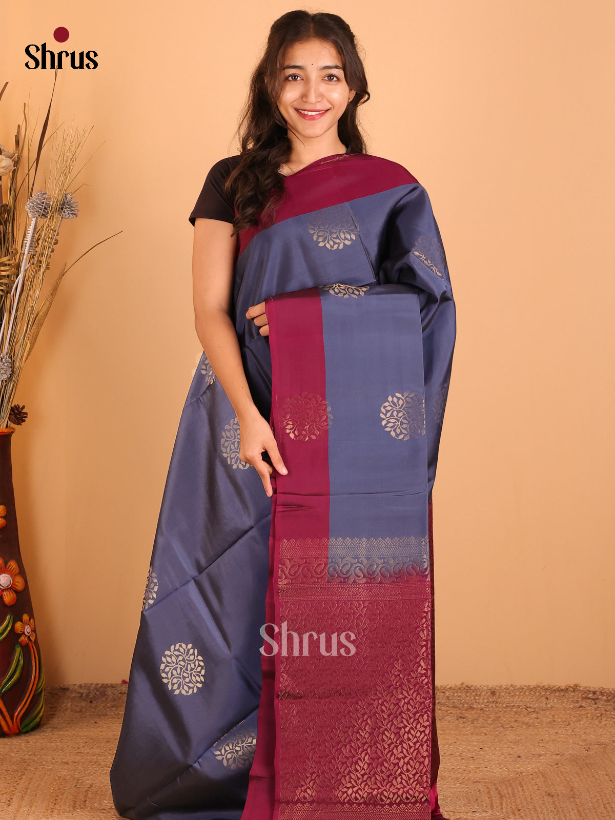 DCS19022 - Softsilk-halfpure  Saree - Shop on Shrus.com
