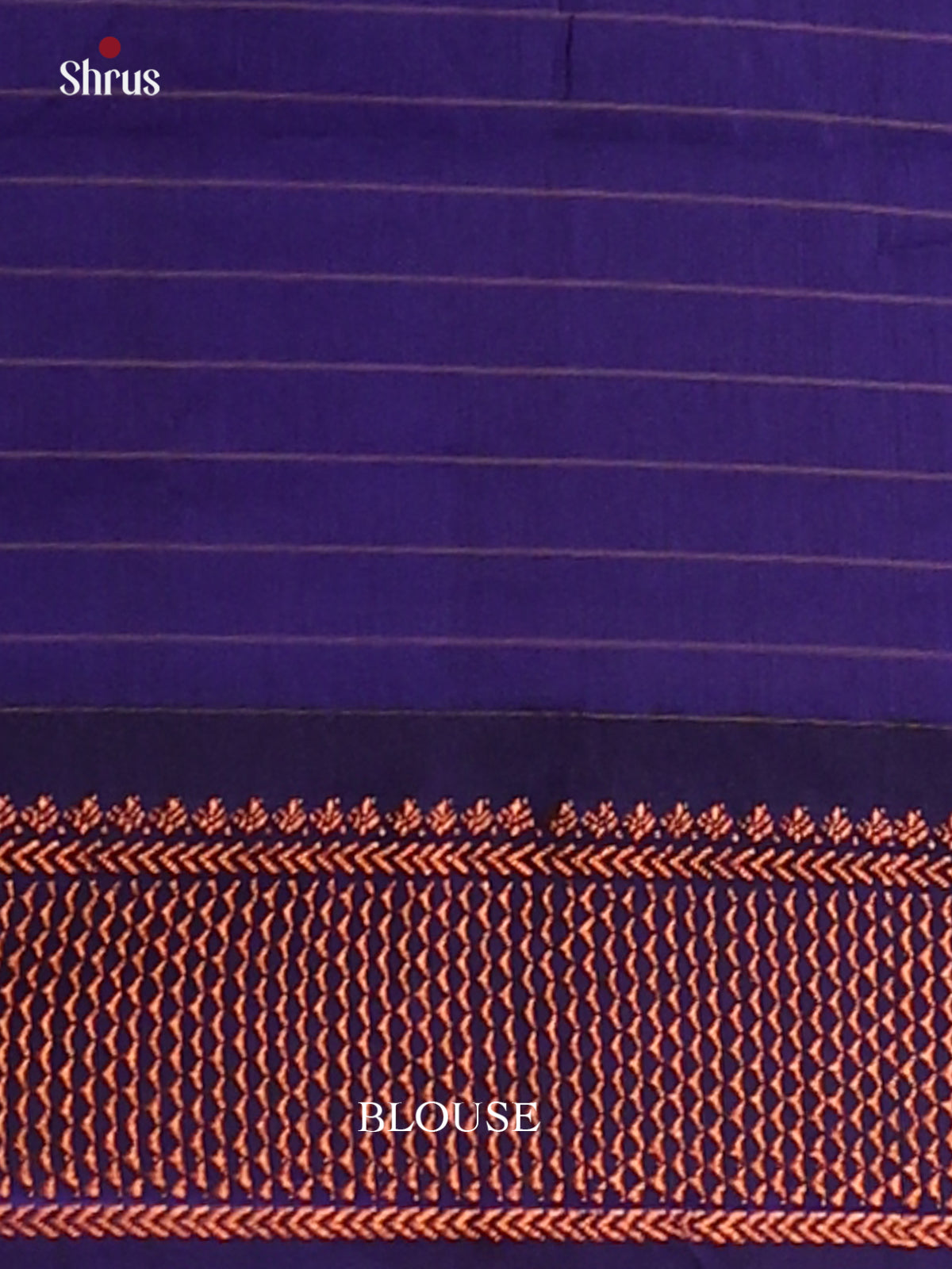 Royal Blue Kalyani Cotton Saree With Copper Zari Woven Checks And Self Border - Shop on Shrus.com