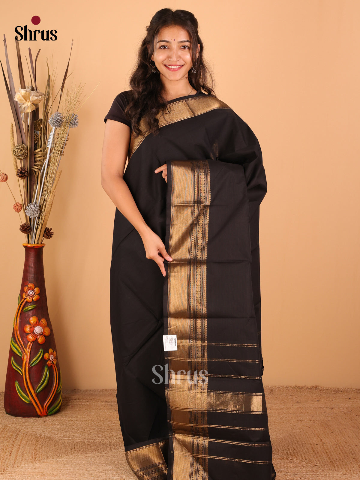 Black - Chettinad saree -DDS02062 - Shop on Shrus.com