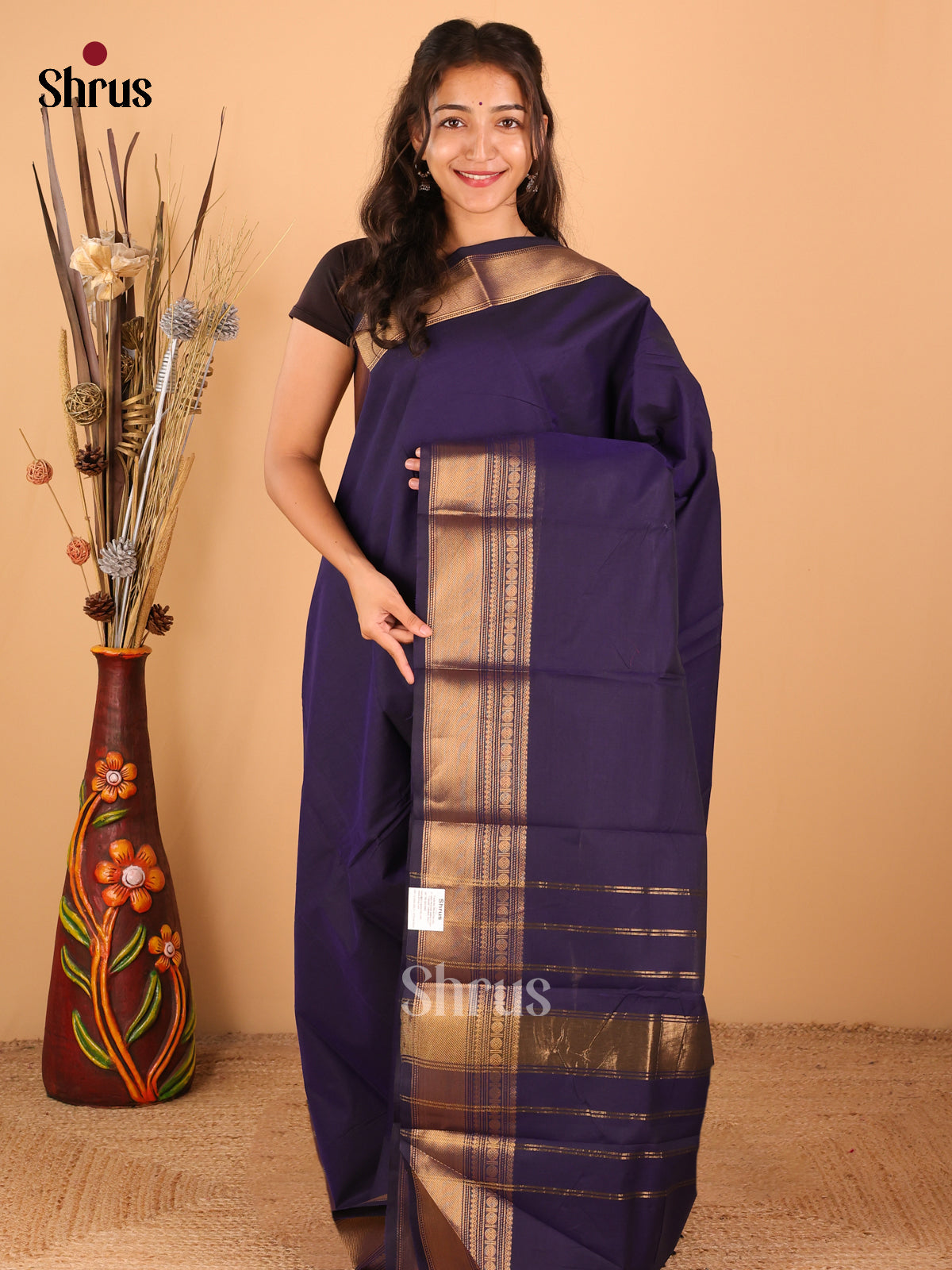 Navy Blue - Chettinad saree -DDS02064 - Shop on Shrus.com