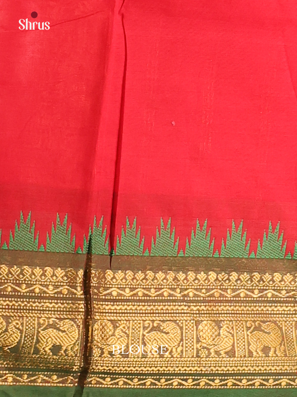Red with Green - Chettinad saree -DDS02083 - Shop on Shrus.com