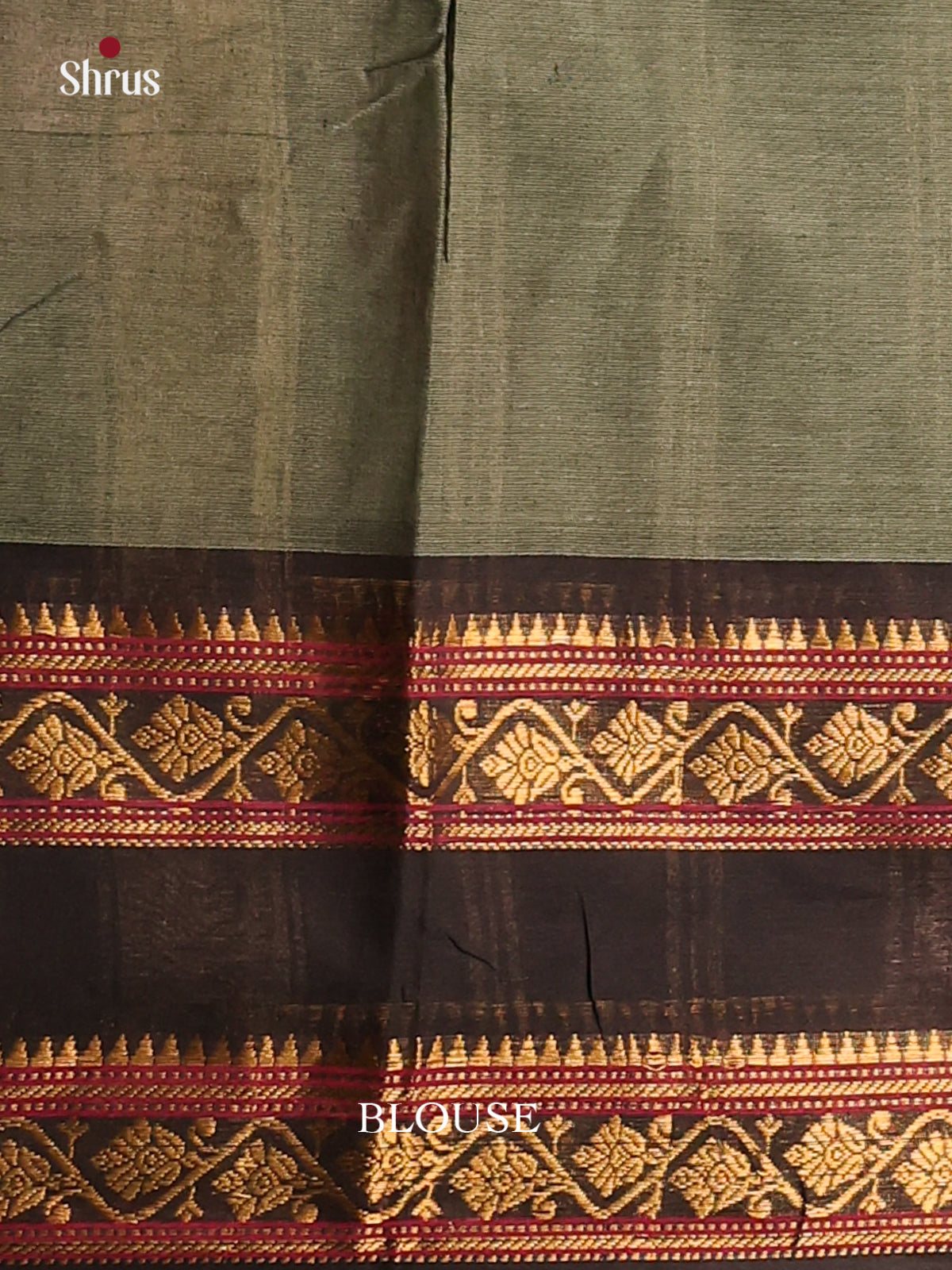 Greyish green with Black - Chettinad saree -DDS02091 - Shop on Shrus.com