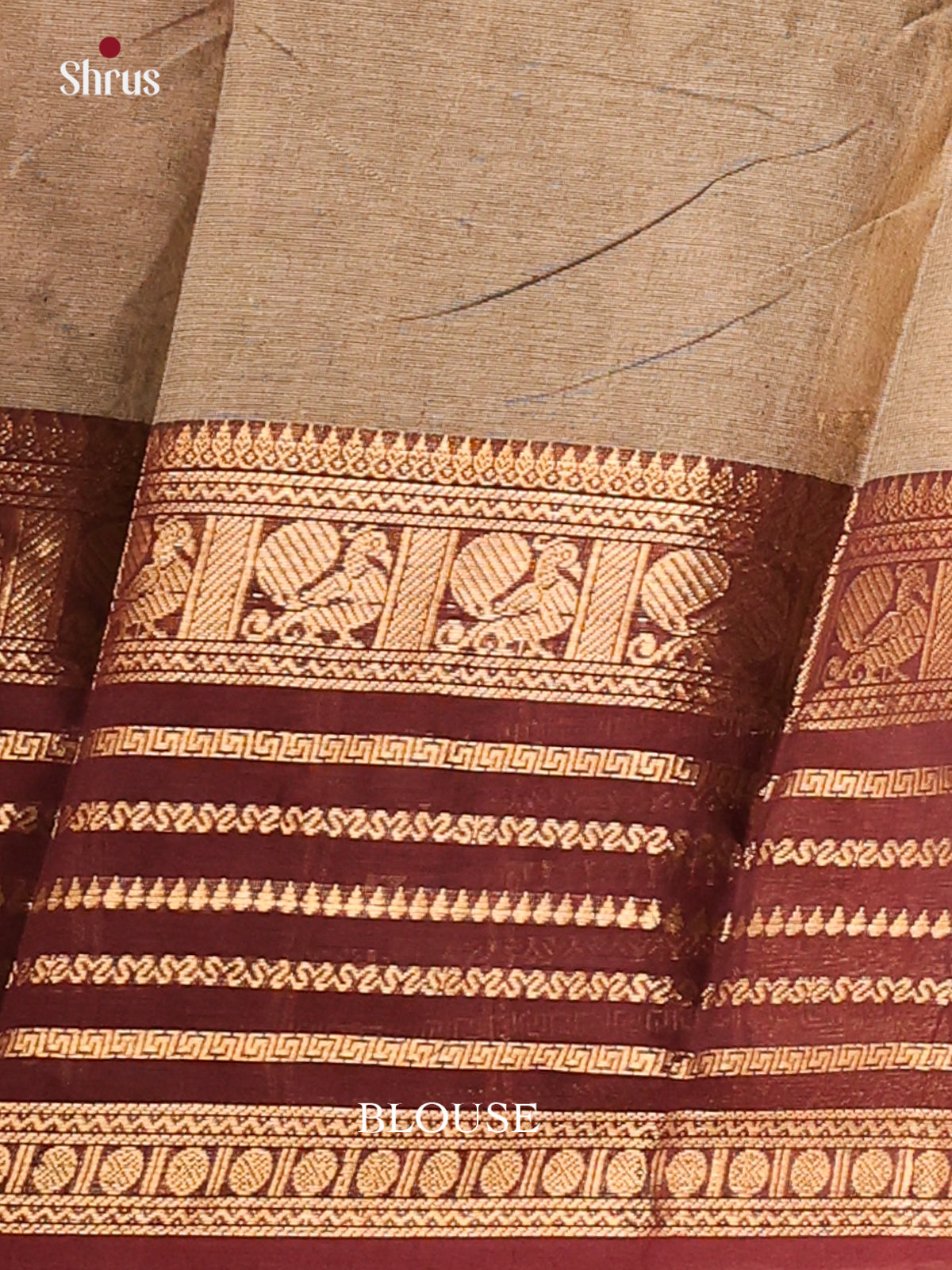 Beige with Maroon - Chettinad saree -DDS02097 - Shop on Shrus.com