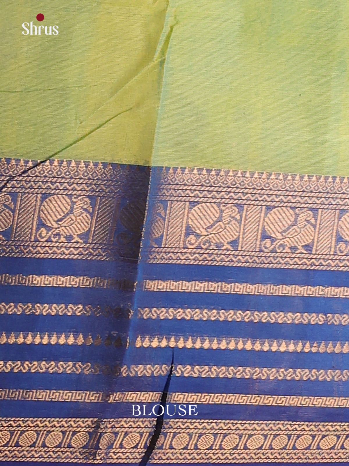 Parrot green with blue - Chettinad saree -DDS02101 - Shop on Shrus.com