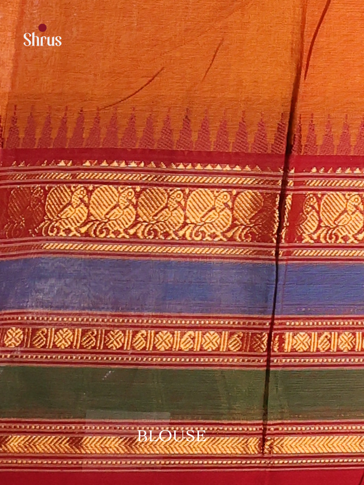 Orange with Maroon-Chettinad saree -DDS02105 - Shop on Shrus.com
