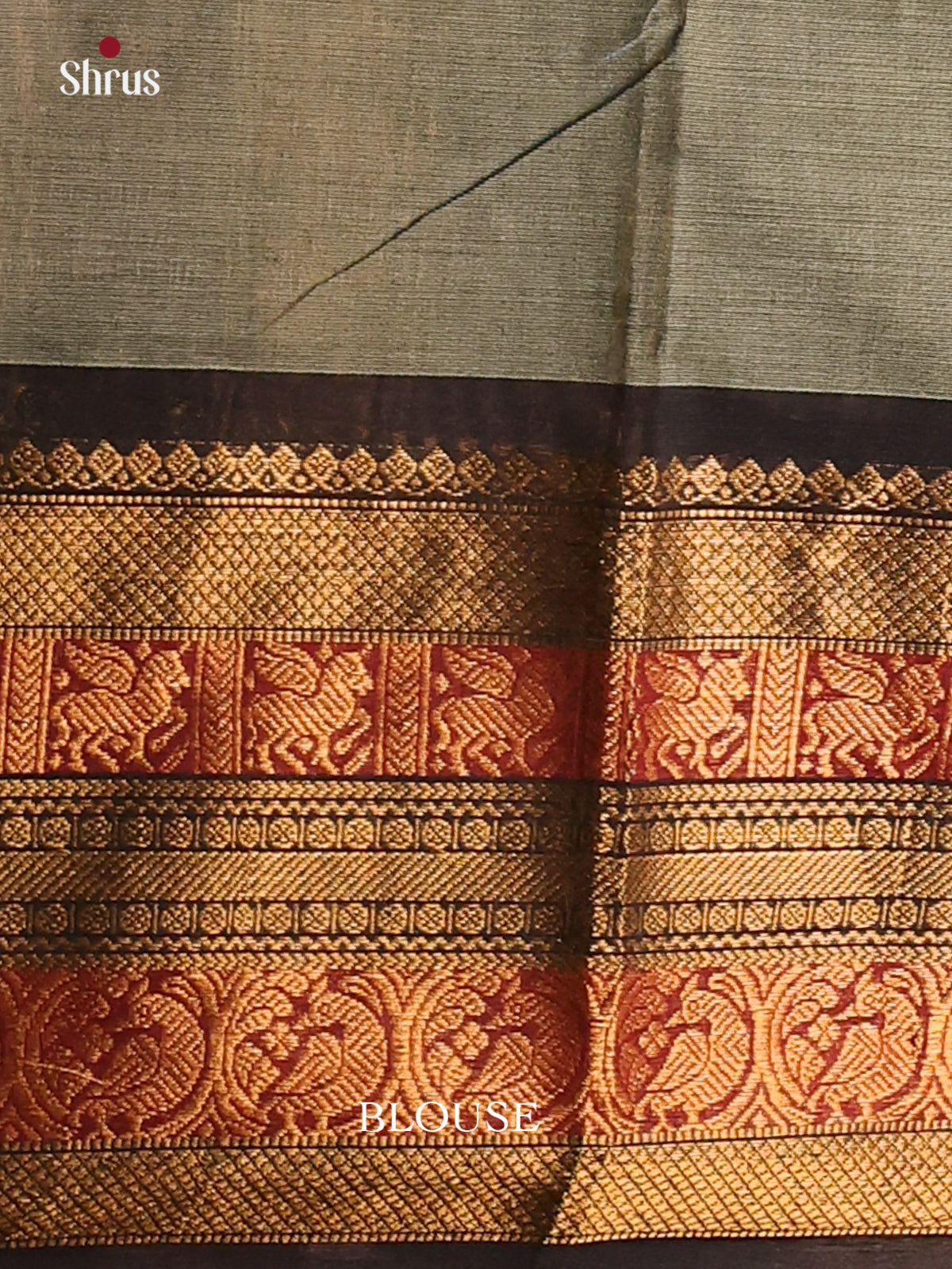 Light olive green with black - Chettinad saree -DDS02111 - Shop on Shrus.com