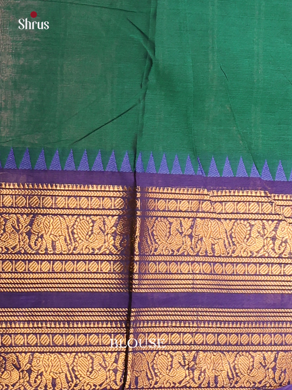 Bottle green with Royal Blue - Chettinad saree -DDS02131 - Shop on Shrus.com