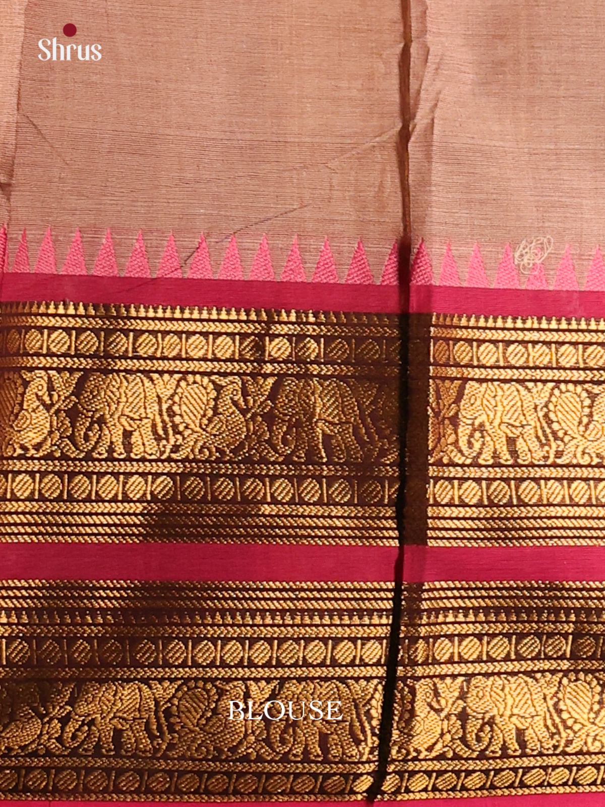 Light brown with Magenta - Chettinad saree -DDS02136 - Shop on Shrus.com
