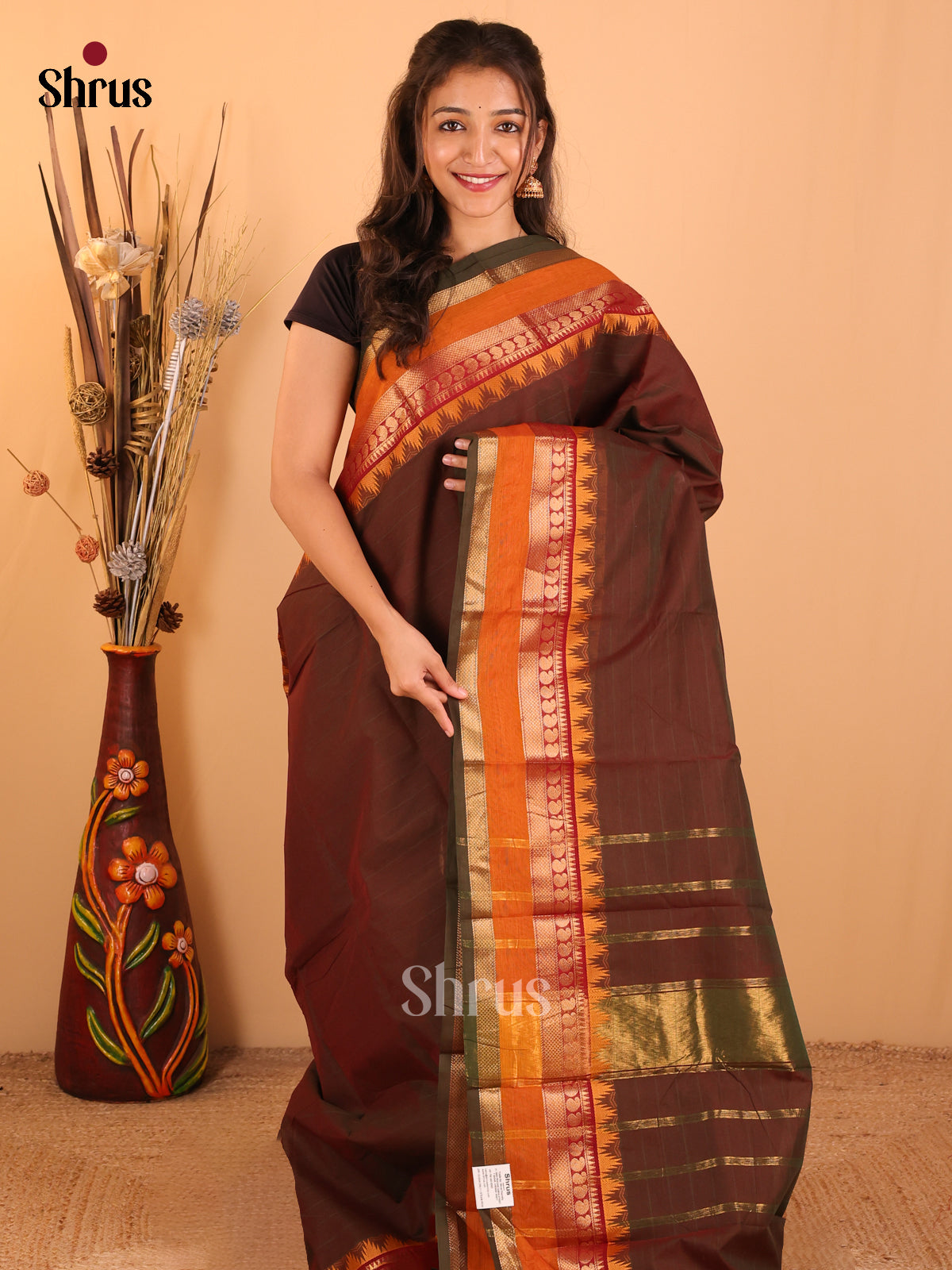 Dual Done Bottle green with Maroon-Chettinad saree -DDS02145 - Shop on Shrus.com