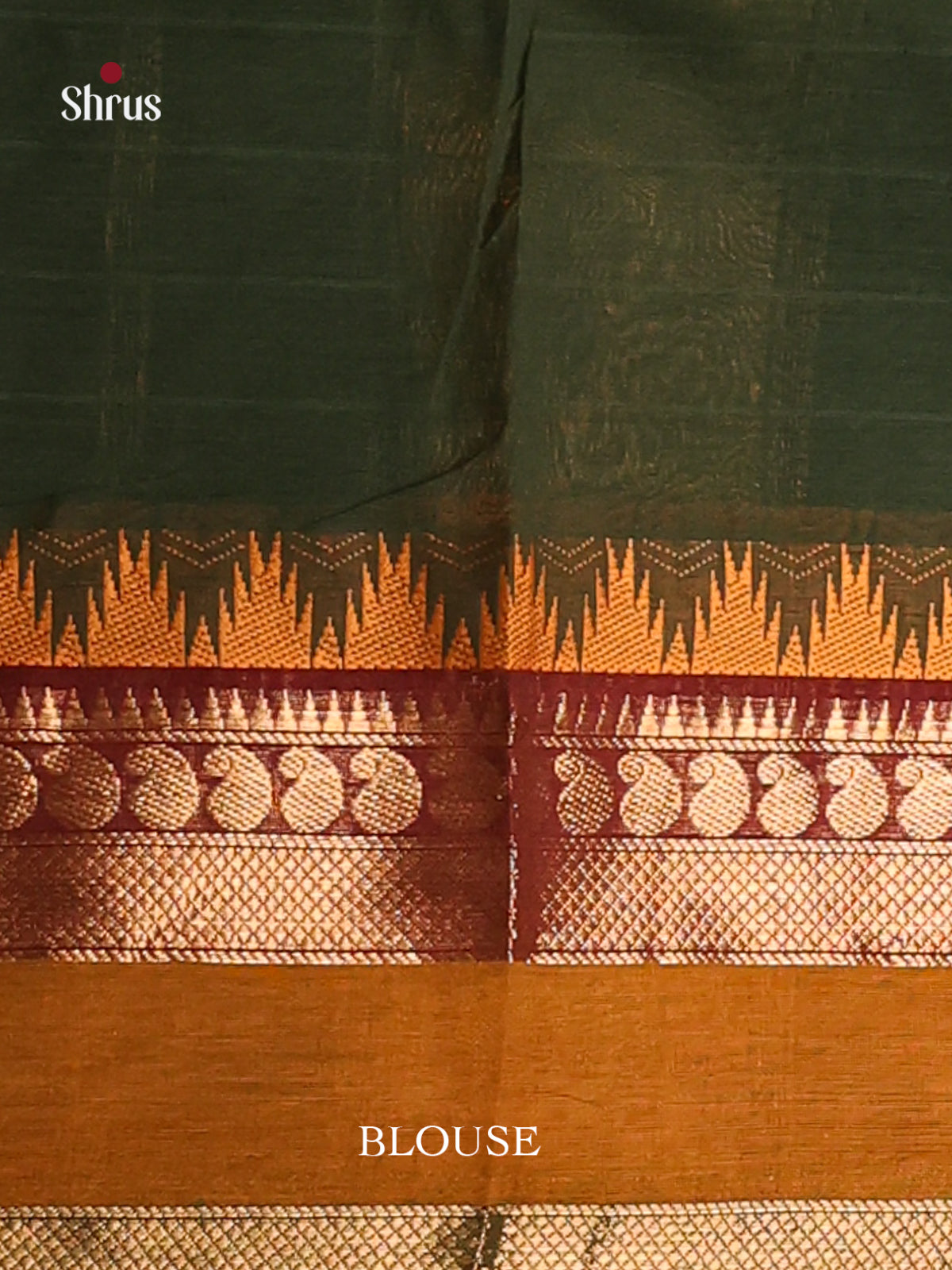 Bottle green with Mustard yellow-Chettinad saree -DDS02147 - Shop on Shrus.com