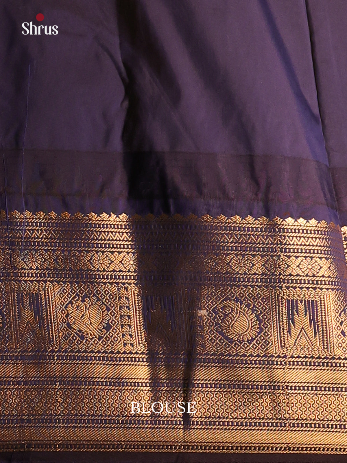 Sandal with Dark navy blue-Gadwal Half pure Saree  - DDS04029 - Shop on Shrus.com