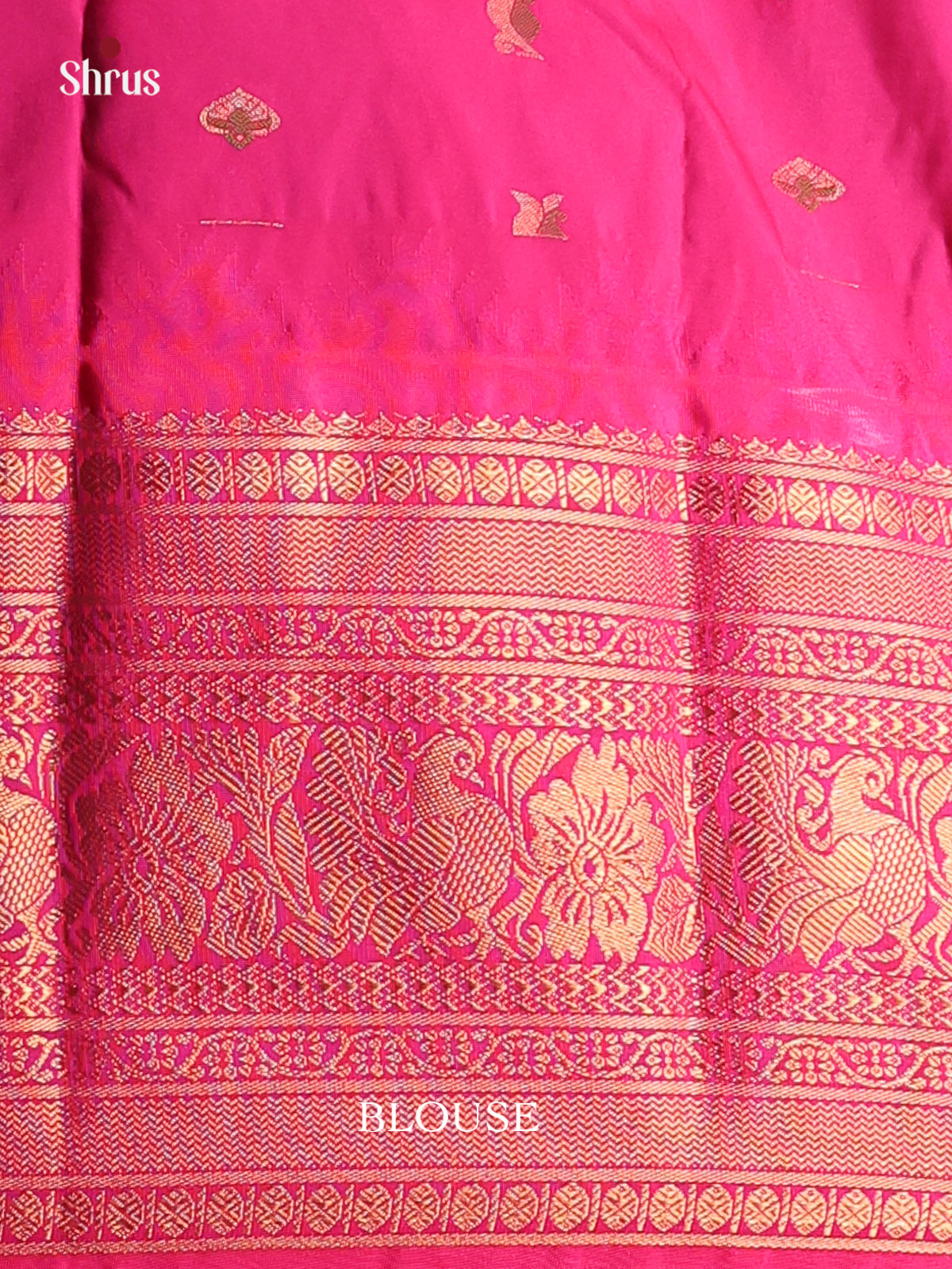 Green with pink-Gadwal Half pure Saree  - DDS04085 - Shop on Shrus.com