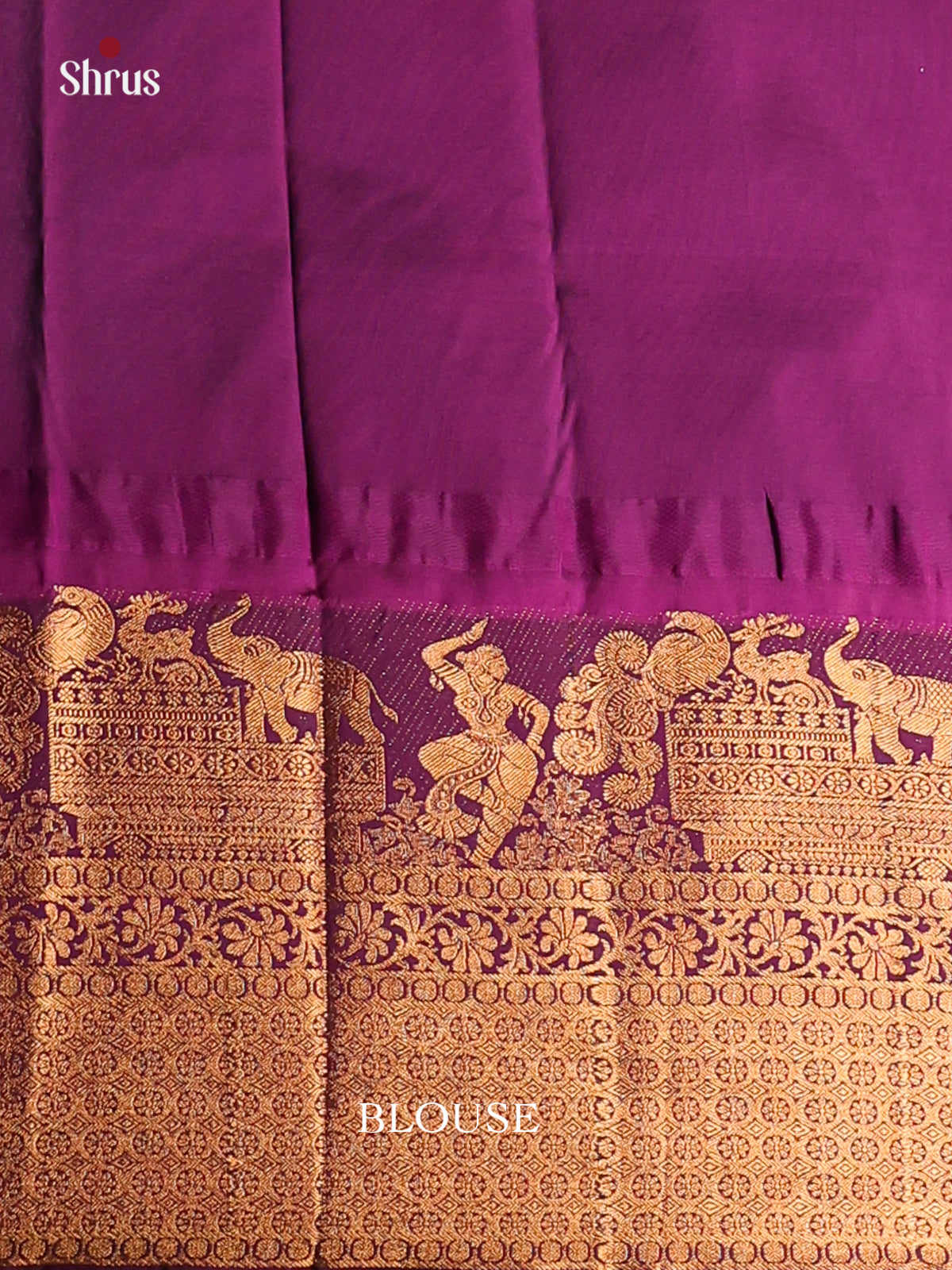 Rama Blue with Purple-Gadwal Half pure Saree  - DDS04091 - Shop on Shrus.com