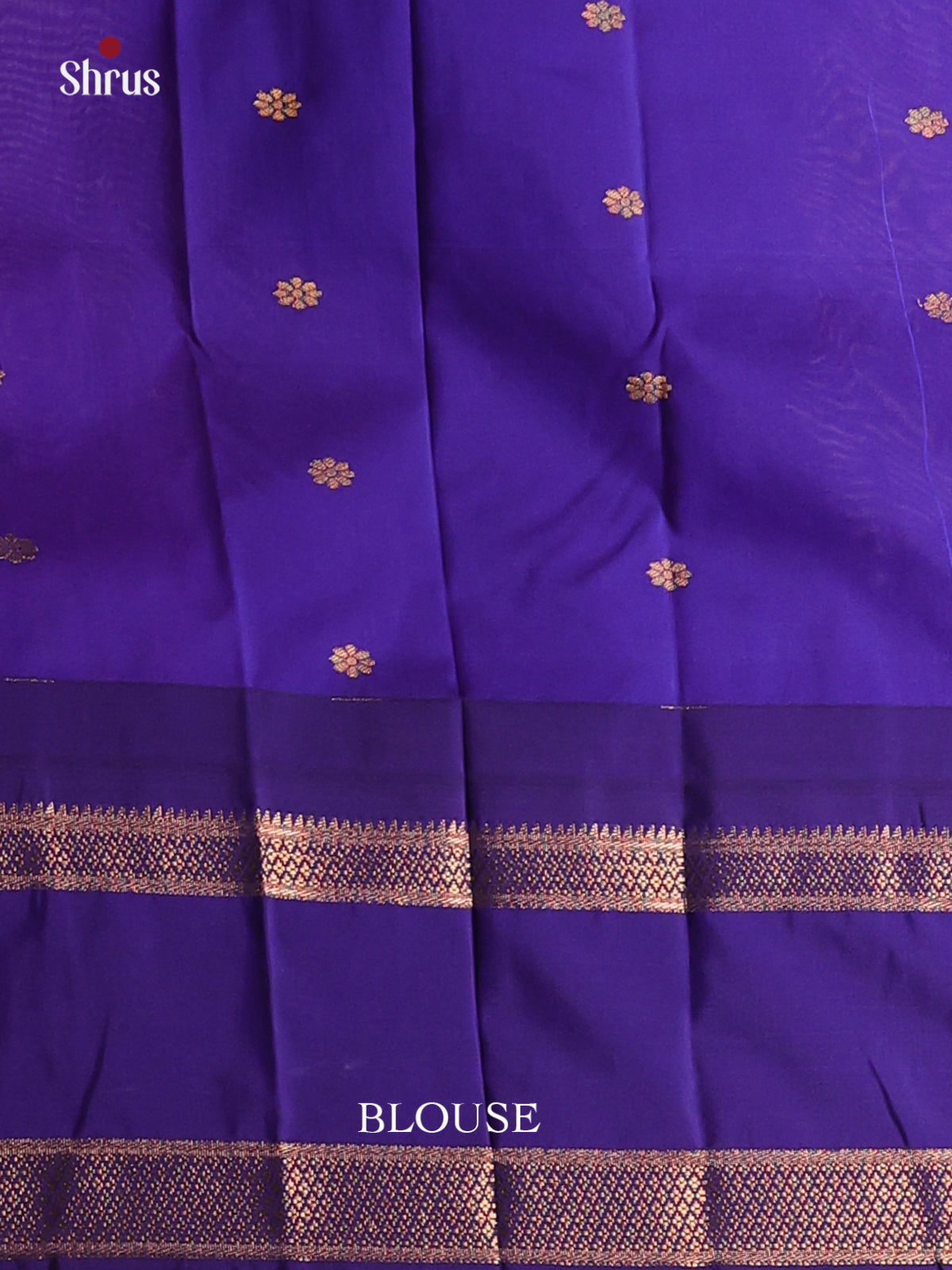 Lavender with Royal Blue-Gadwal Half pure Saree  - DDS04108 - Shop on Shrus.com