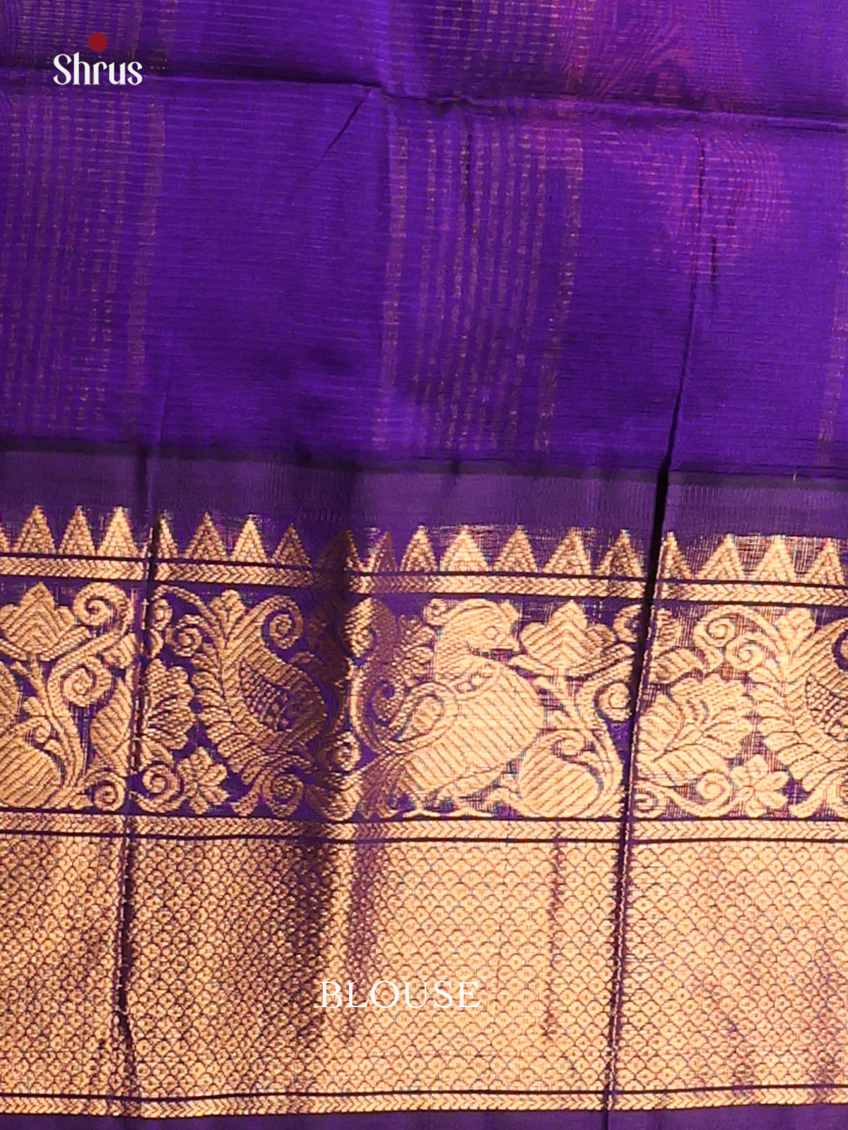 Dual Tone Golden with peach / Royal Blue-Silk Cotton Saree - DDS05024 - Shop on Shrus.com