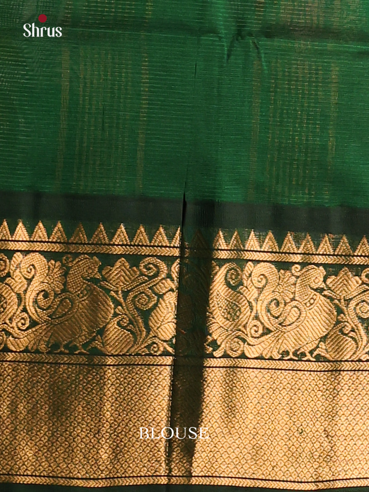 Chic Off White And Green Silk Cotton Saree With Zari Woven Stripes Across The Body And Beautiful Peacock Motifs in The Border - Shop on Shrus.com