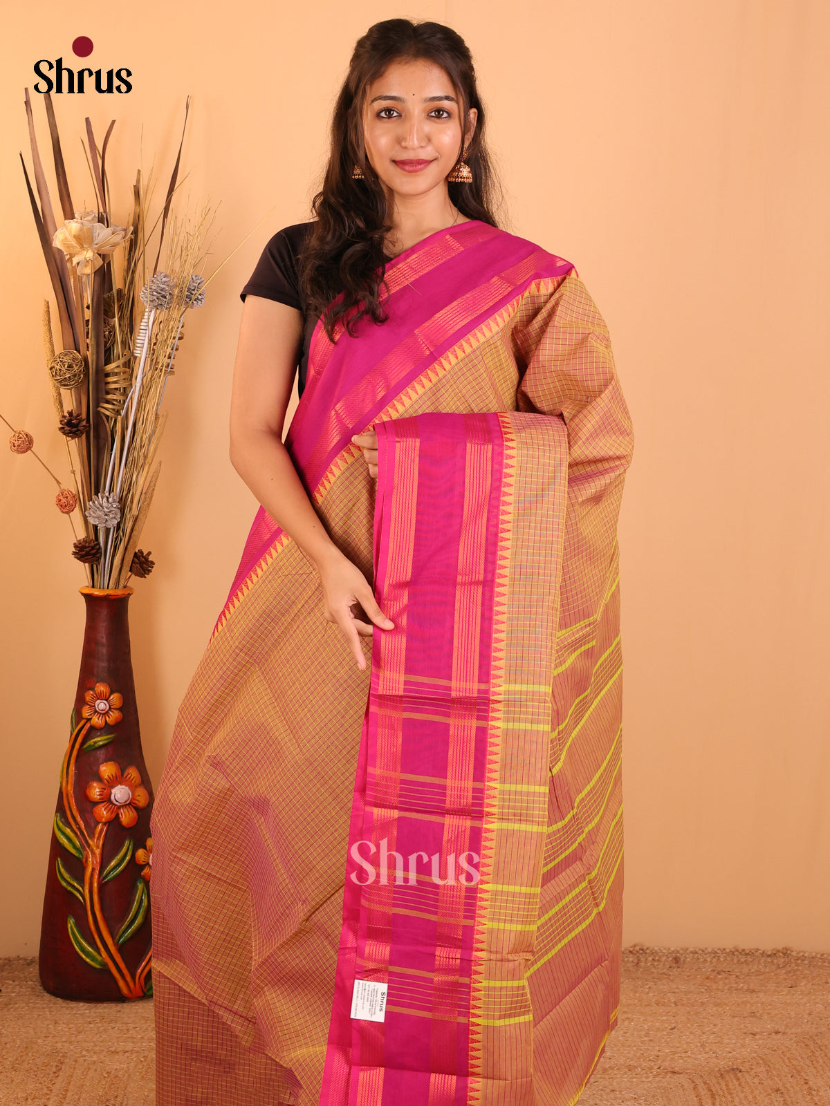 Green with Purple-Chettinad saree -DDS05101 - Shop on Shrus.com