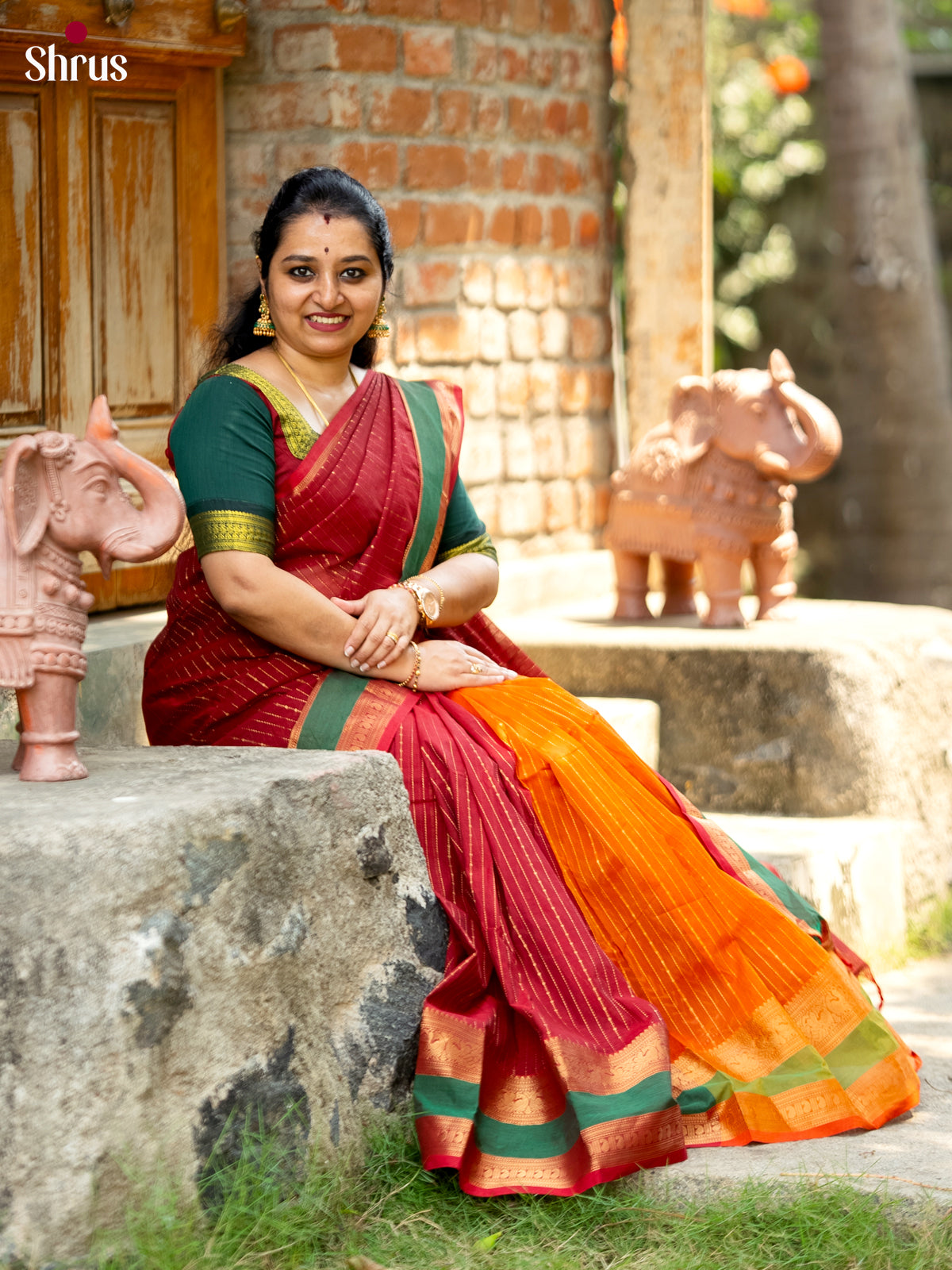 DDS08003 - Chettinad Cotton Saree - Shop on Shrus.com