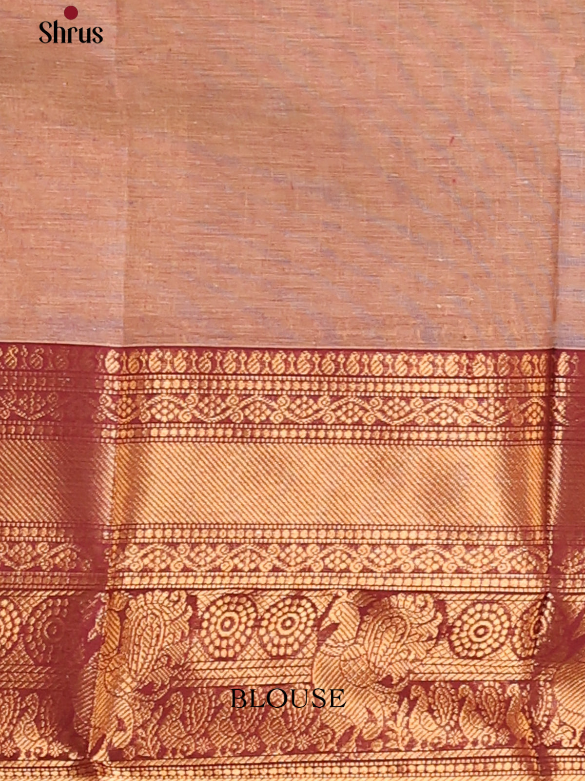 Light brown with Maroon - Chettinad Cotton Saree - DDS09334 - Shop on Shrus.com