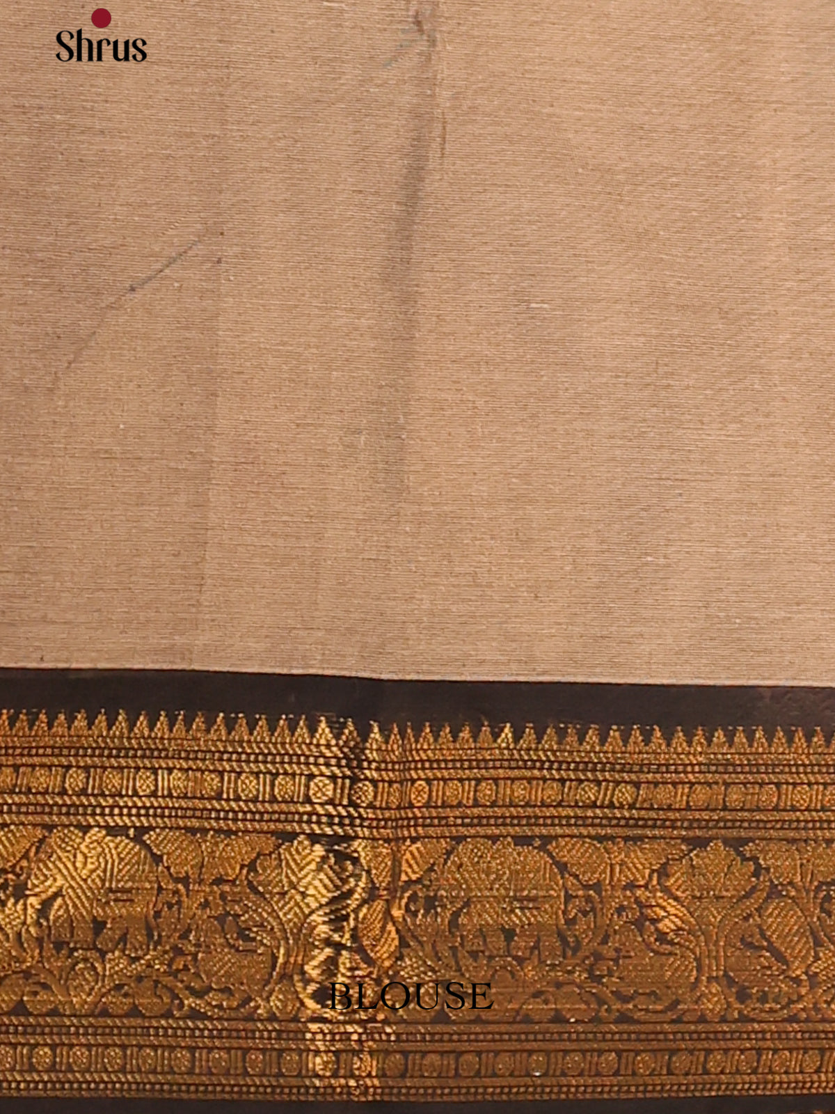 Beige with black - Chettinad Cotton Saree - DDS09385 - Shop on Shrus.com