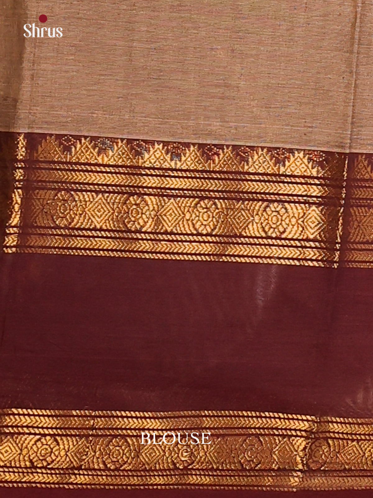 Light brown with Dark Maroon - Chettinad Cotton Saree - DDS09392 - Shop on Shrus.com