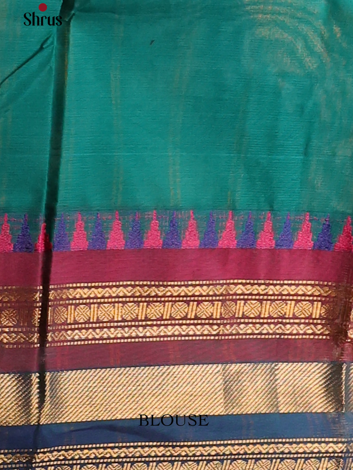 Peacock green with royal Blue - Chettinad Cotton Saree - DDS10015 - Shop on Shrus.com