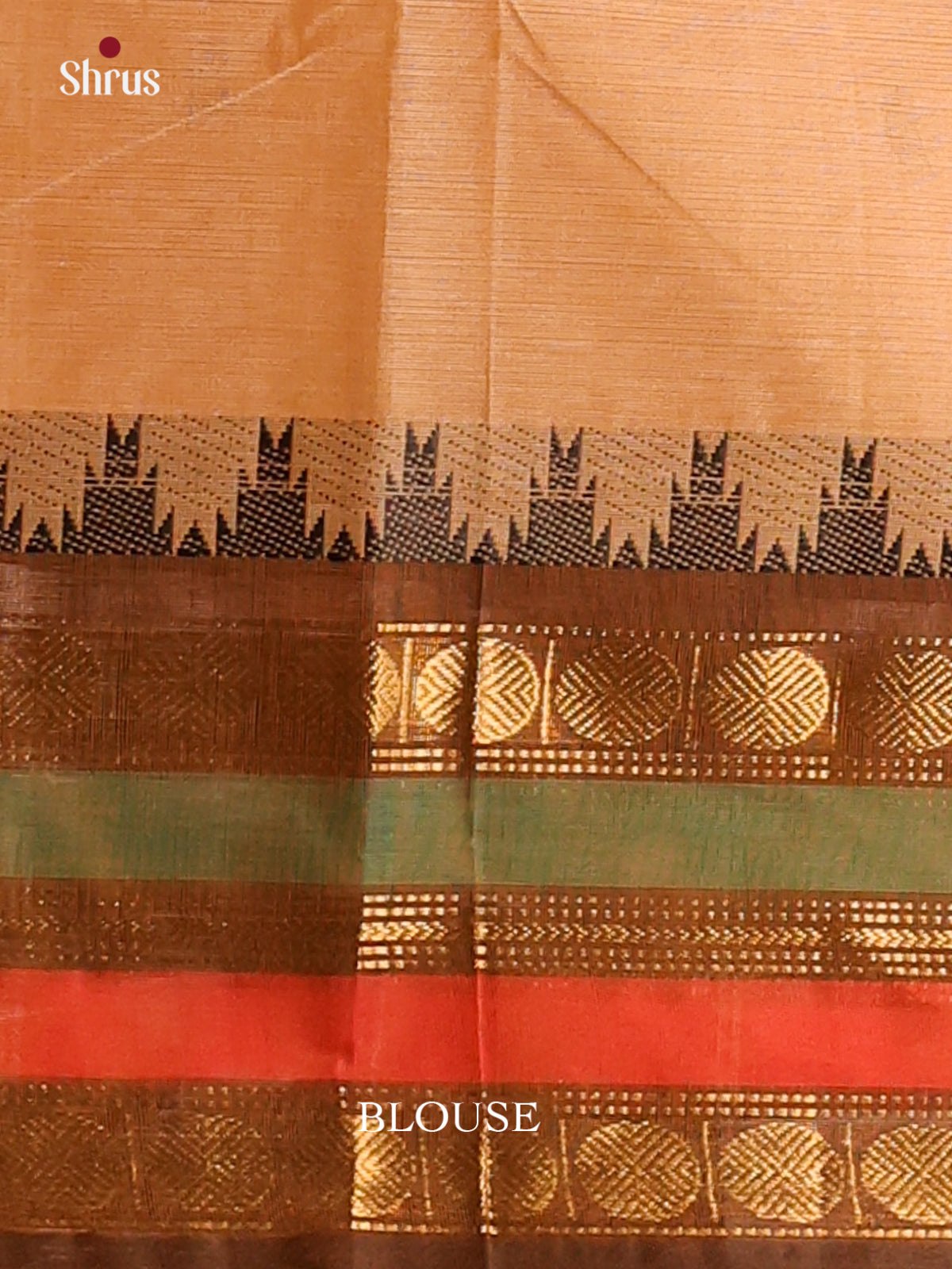 Sandal with Brown - Chettinad Cotton Saree - DDS10026 - Shop on Shrus.com