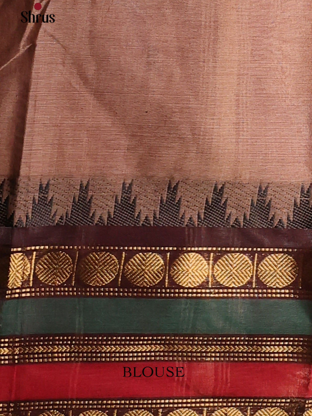 Light Brown with dark brown - Chettinad Cotton Saree - DDS10028 - Shop on Shrus.com