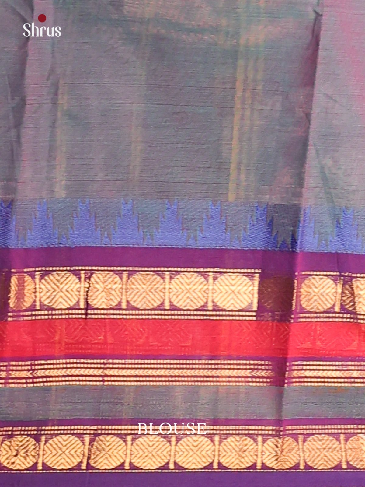Peacock Green with Violet - Chettinad Cotton Saree - Shop on Shrus.com