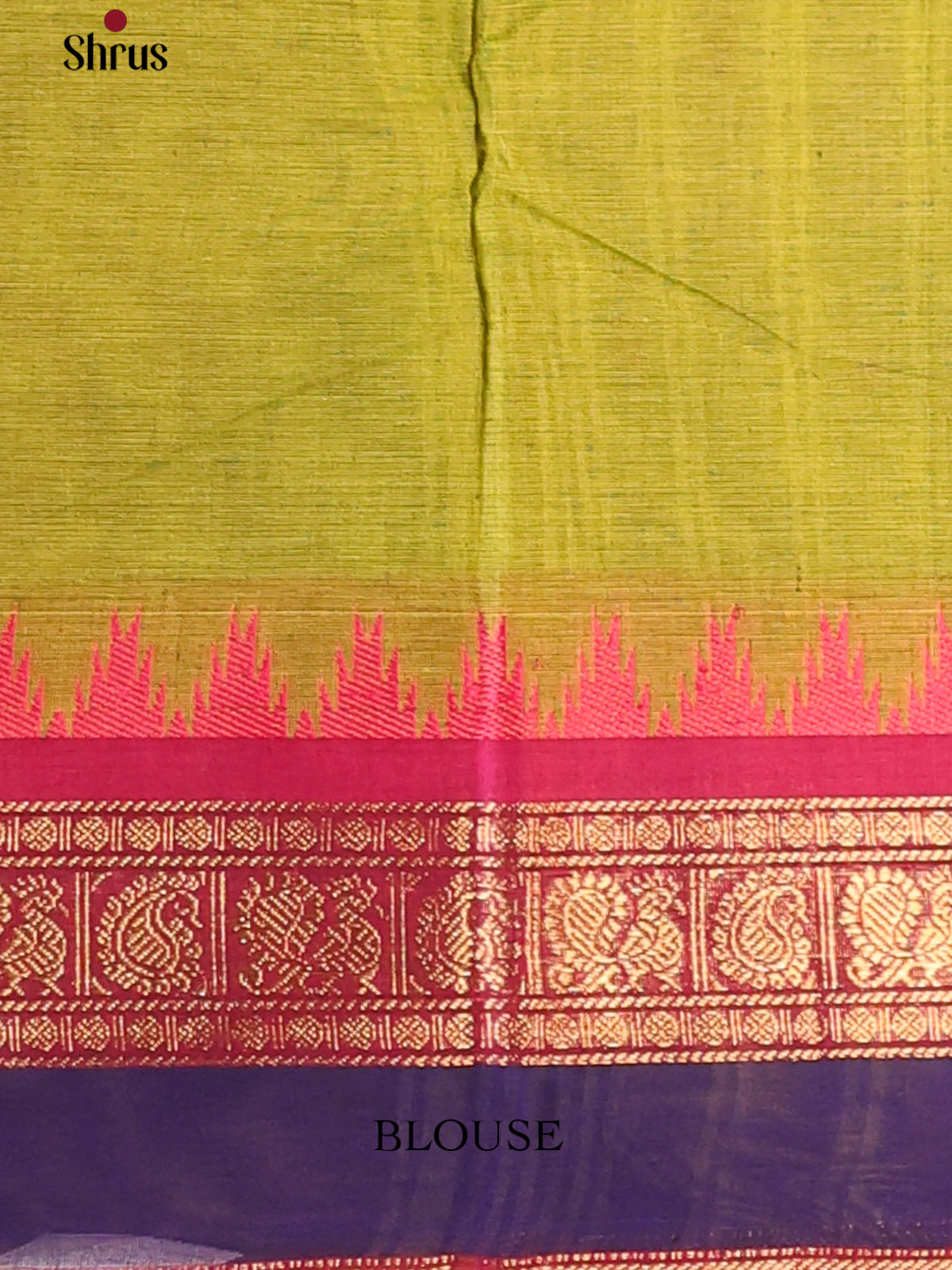 Mehandhi Green with pink - Chettinad Cotton Saree - DDS10047 - Shop on Shrus.com