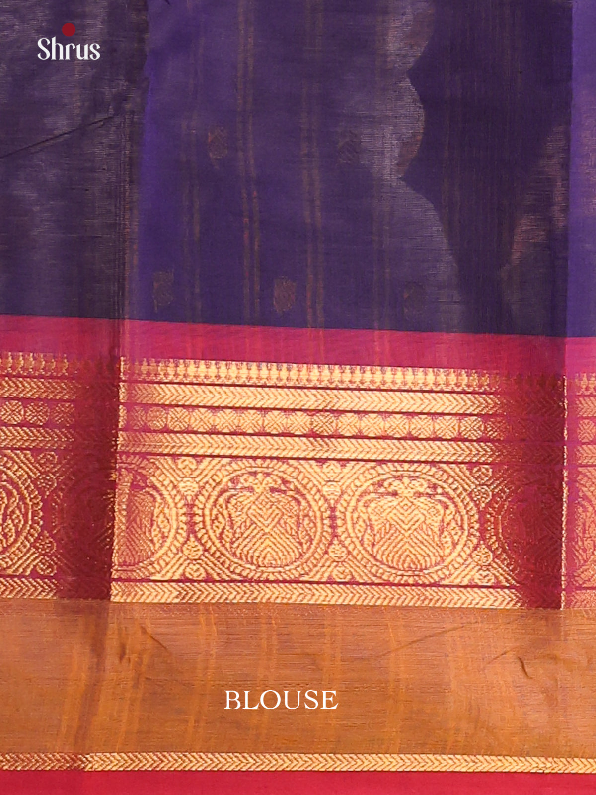 Navy blue with pink - Chettinad Cotton Saree - DDS10058 - Shop on Shrus.com