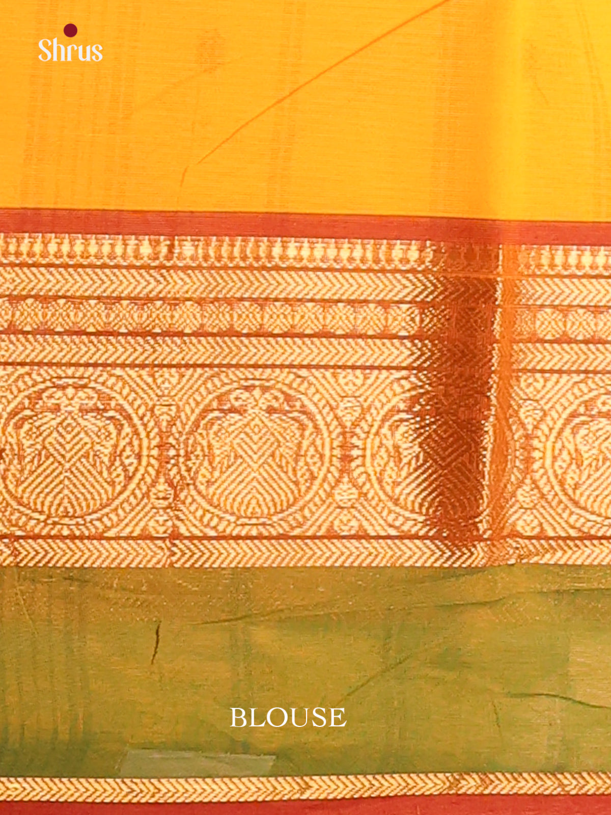 Mango yellow with Green - Chettinad Cotton Saree - DDS10059 - Shop on Shrus.com