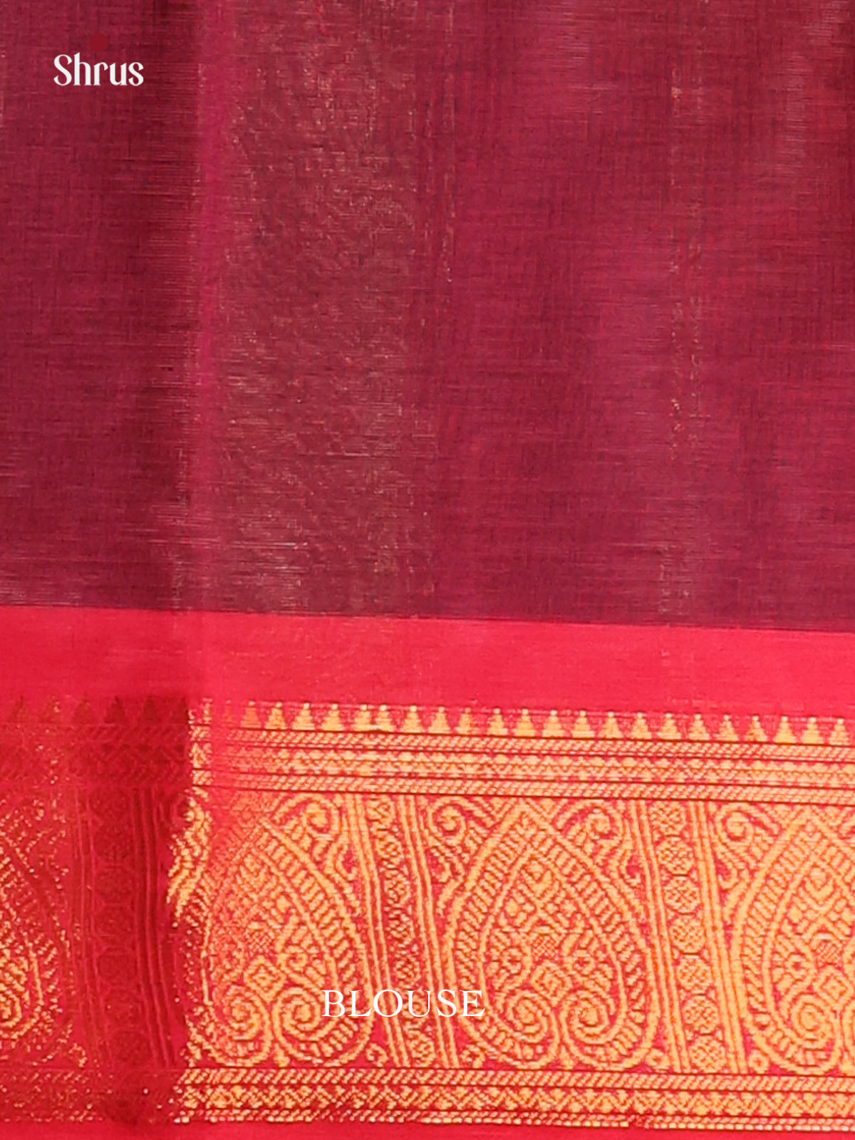 Plum with Red - Chettinad Cotton Saree - DDS10077 - Shop on Shrus.com