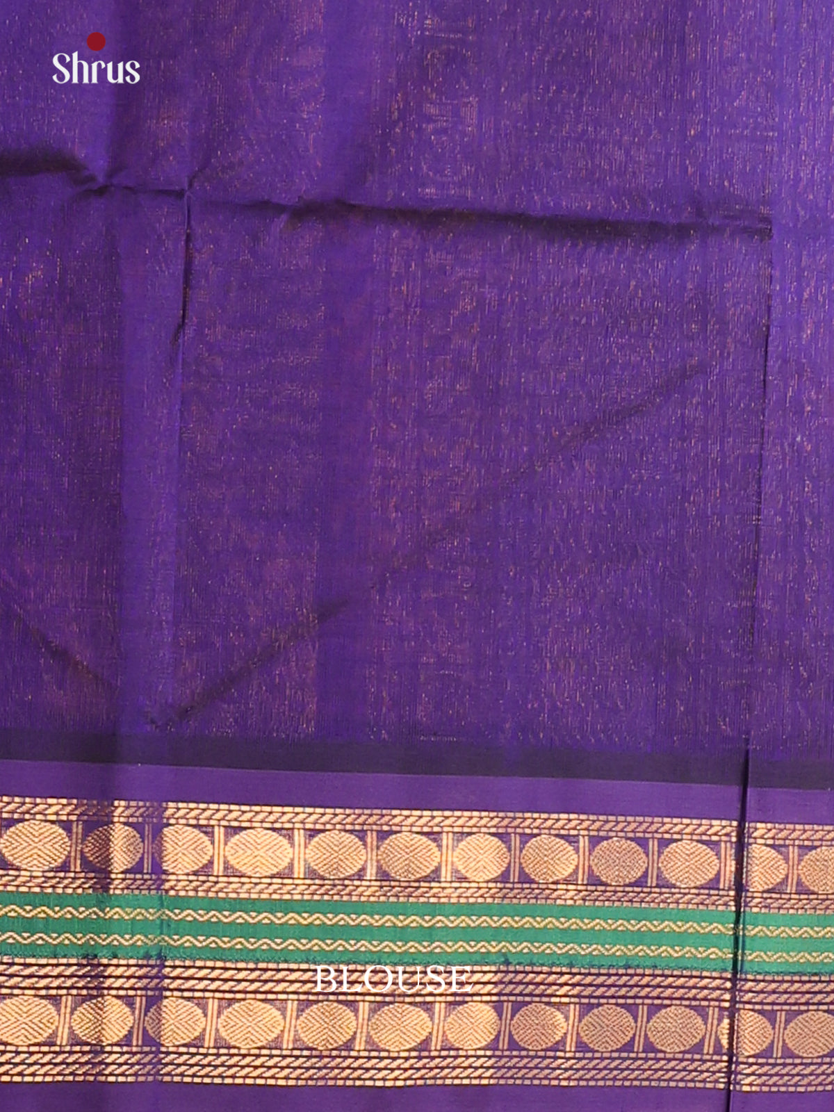 Cute Peachish Pink Cotton Silk Saree with Violet Zari Buttas & Brocade Pallu - Shop on Shrus.com