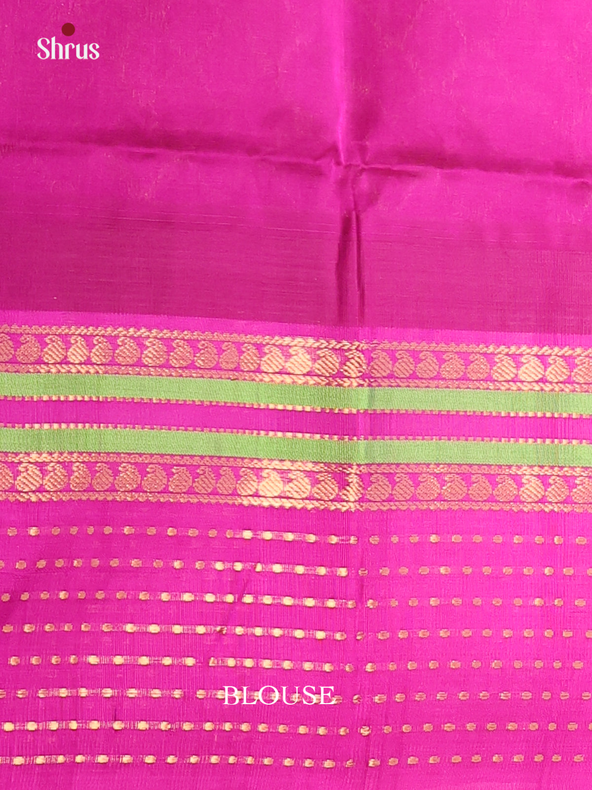 Green with Majenta - DDS12051 - Silk Cotton Saree - Shop on Shrus.com