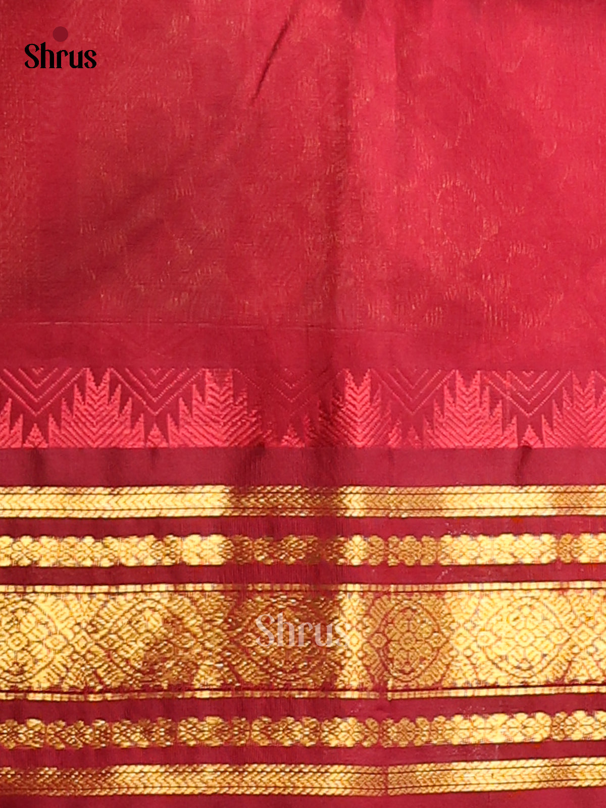 Pastel Green with Maroon - DDS12077 - Silk Cotton Saree - Shop on Shrus.com
