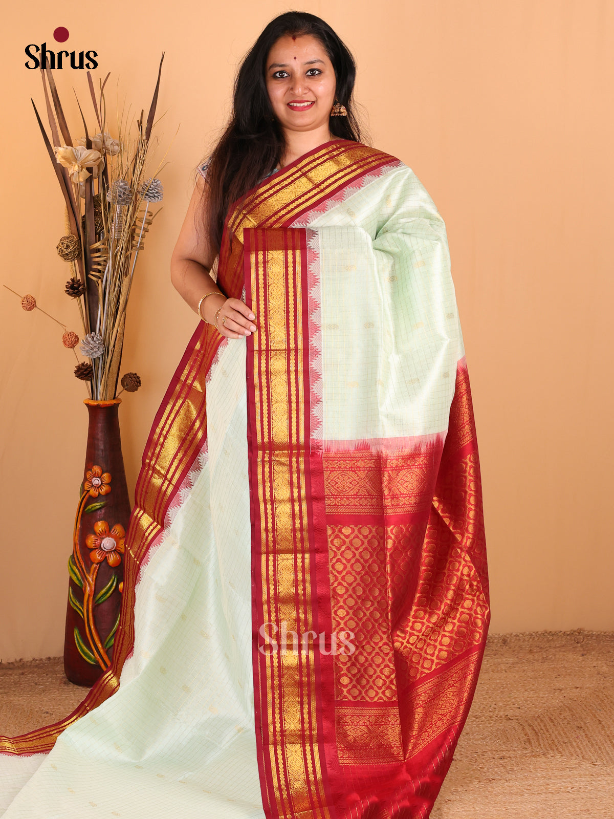 DDS12078 - Silk Cotton Saree - Shop on Shrus.com