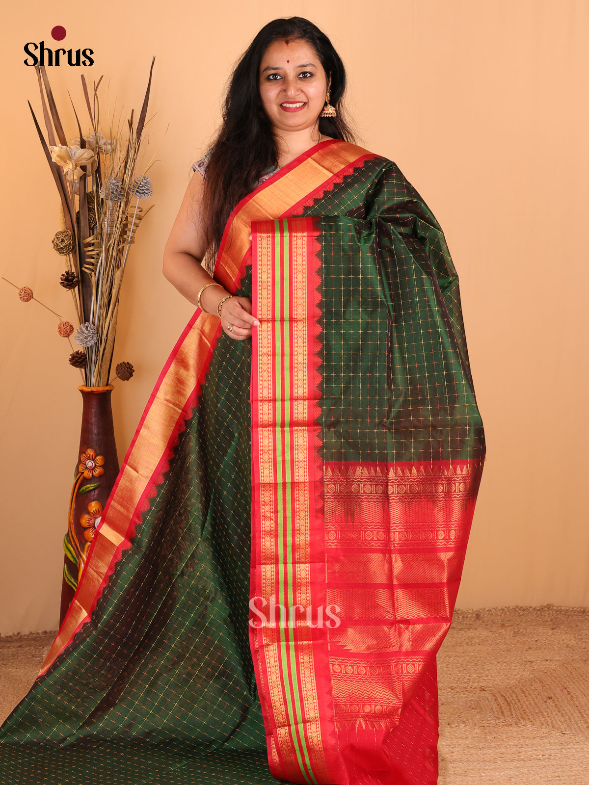 DDS12130 - Silk Cotton Saree - Shop on Shrus.com