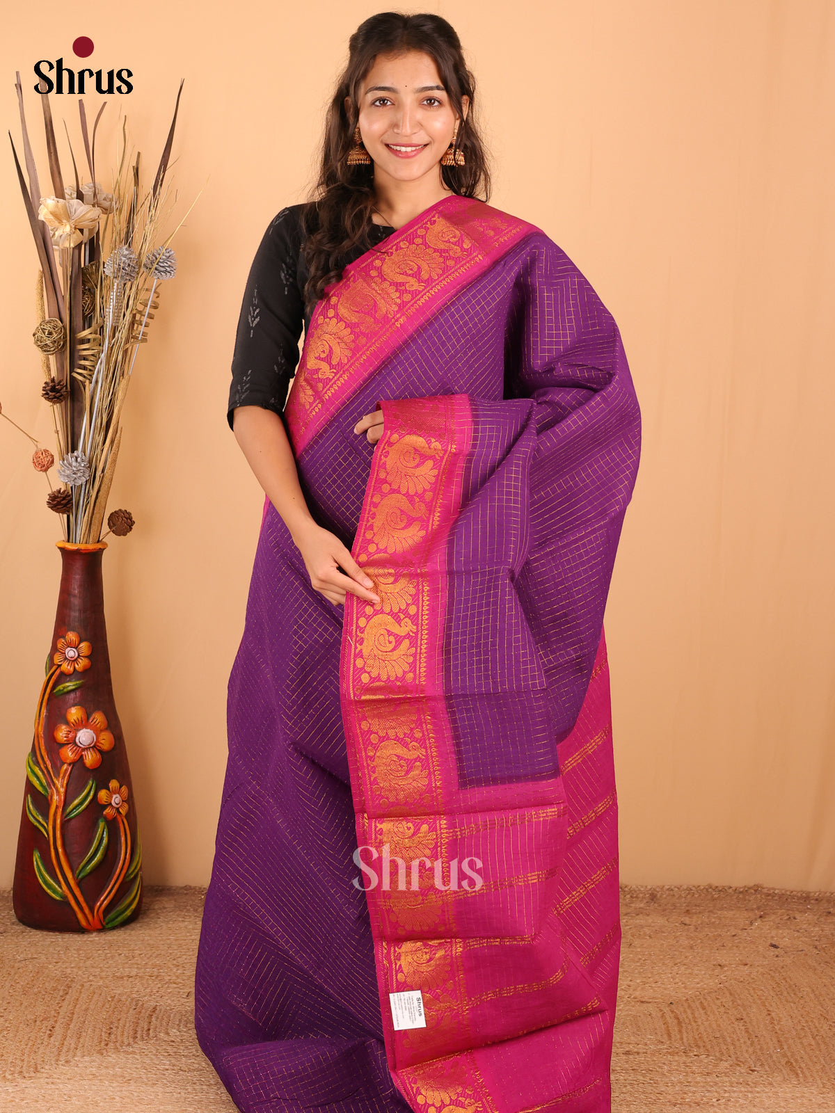 DDS15077 - Sungudi Cotton Saree - Shop on Shrus.com