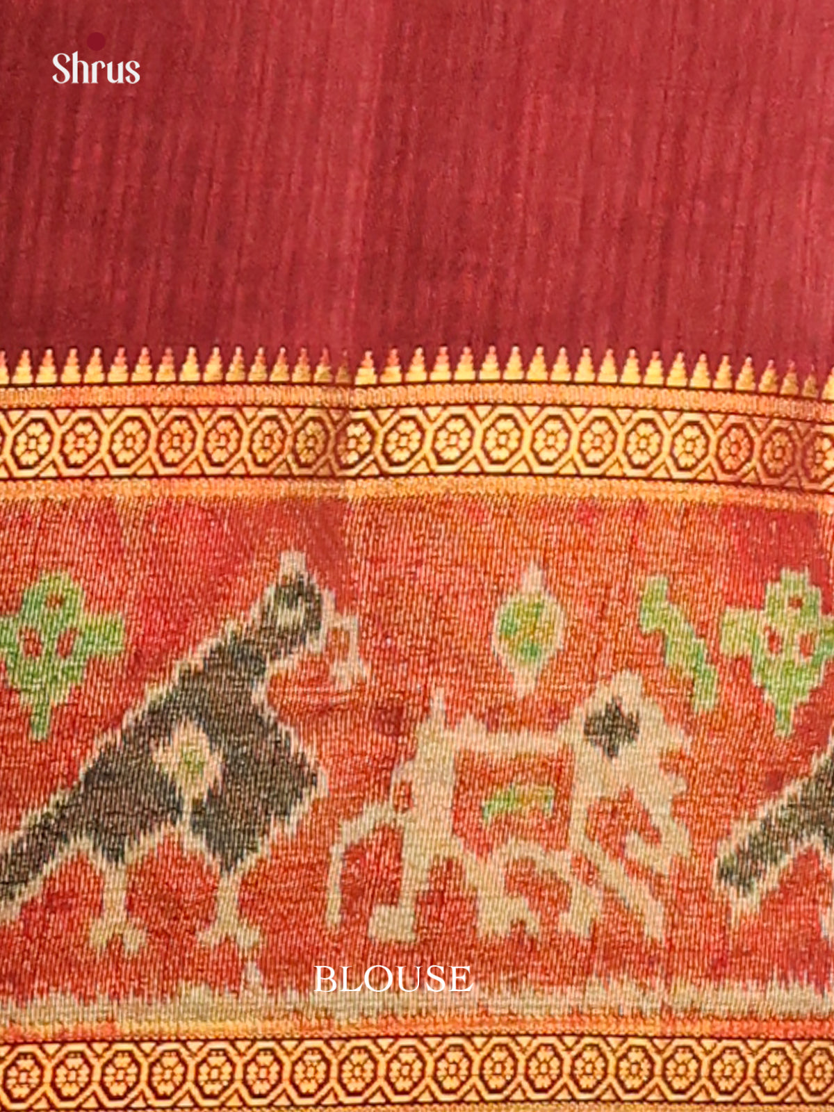 Black with Maroon - DDS16053 - Semi Patola Saree - Shop on Shrus.com