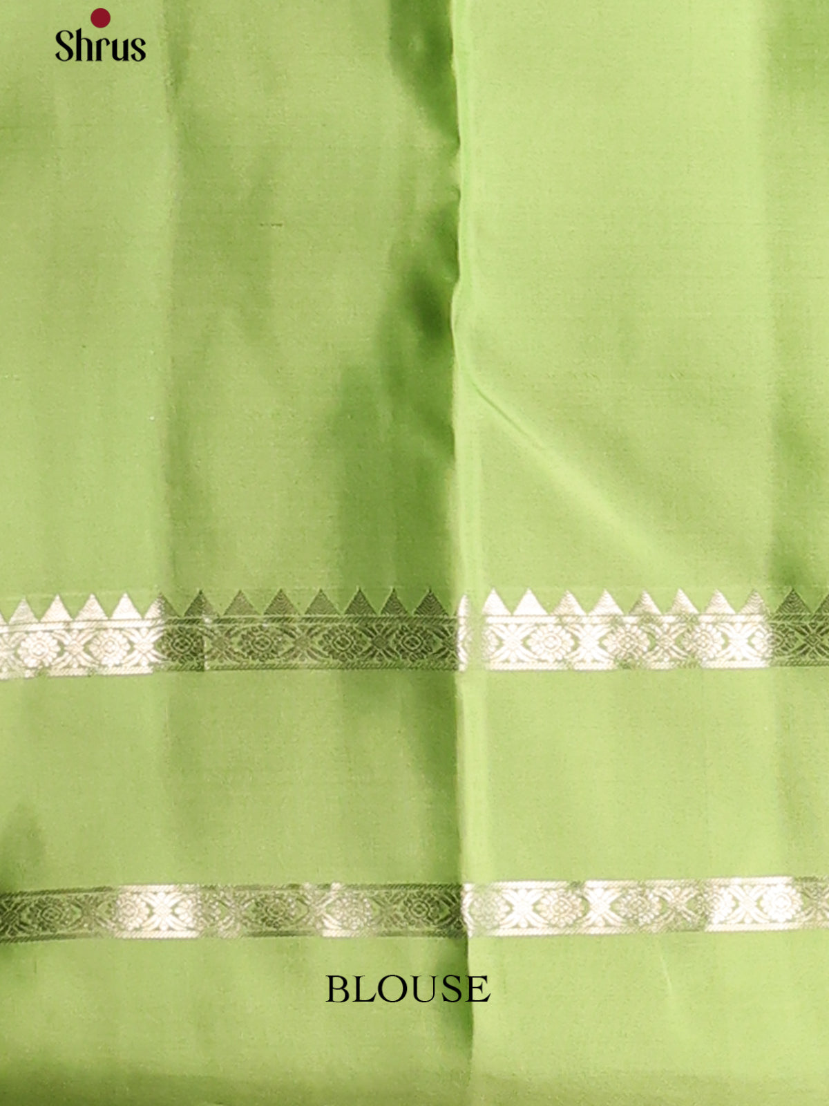 Charming Pista Green monochrome Kanchipuram silk Saree zari stripes , brocade pallu - Shop on Shrus.com